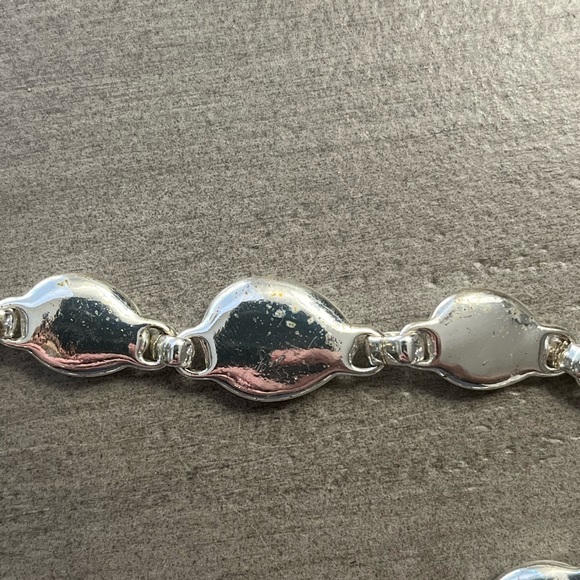 Vintage Napier Station Necklace Cream And Silver Tone Adjustable Signed - Picture 3 of 7